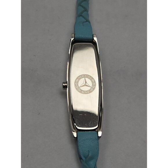 Mercedes Benz Womens 15mm Slim Blue Braided Leather Watch Swiss New Battery